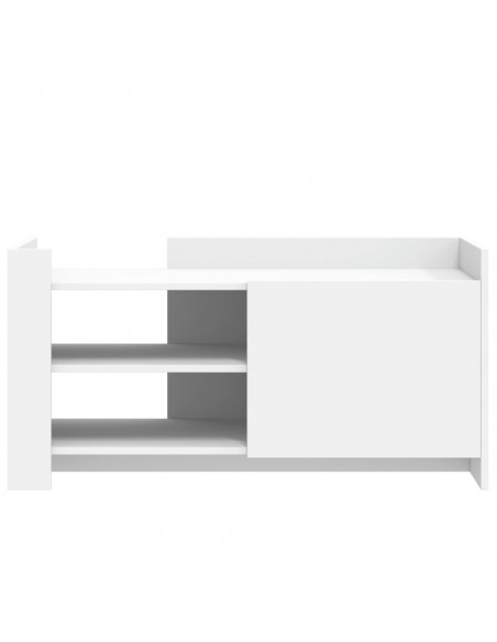 Tavolino da Salotto Bianco 100x50x50 cm in Legno Multistrato