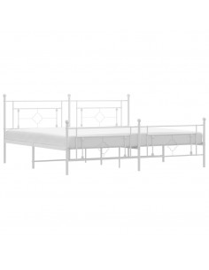 Giroletto con Testiera e Pediera Metallo Bianco 193x203 cm 2