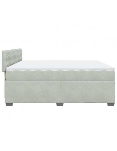 Giroletto a Molle con Materasso Grigio Chiaro 200x200cm Velluto