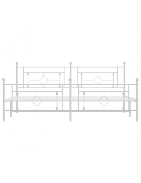 Giroletto con Testiera e Pediera Metallo Bianco 193x203 cm
