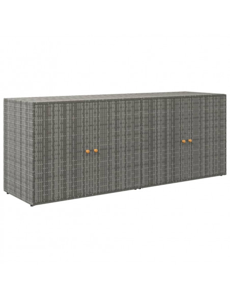 Mobile Portaoggetti da Giardino Grigio 198x55,5x80cm Polyrattan