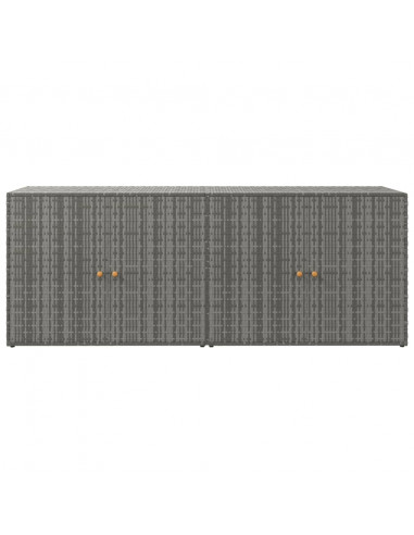 Mobile Portaoggetti da Giardino Grigio 198x55,5x80cm Polyrattan