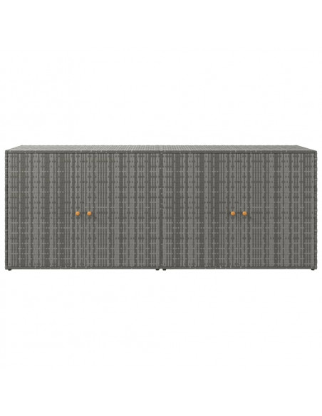 Mobile Portaoggetti da Giardino Grigio 198x55,5x80cm Polyrattan