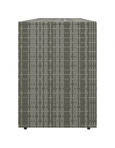 Mobile Portaoggetti da Giardino Grigio 198x55,5x80cm Polyrattan