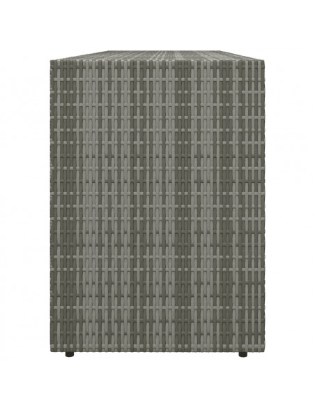 Mobile Portaoggetti da Giardino Grigio 198x55,5x80cm Polyrattan