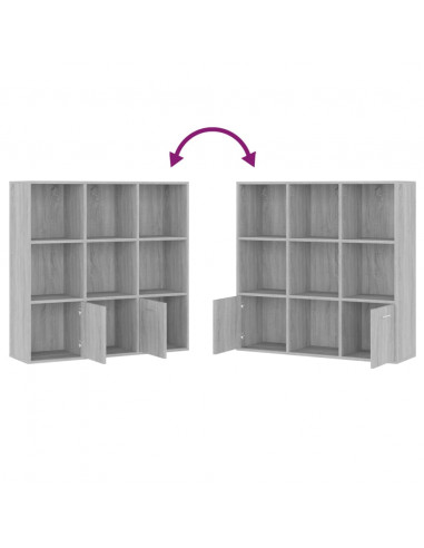 Libreria Grigio Sonoma 98x30x98 cm