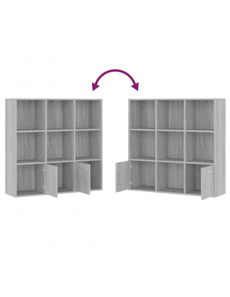 Libreria Grigio Sonoma 98x30x98 cm