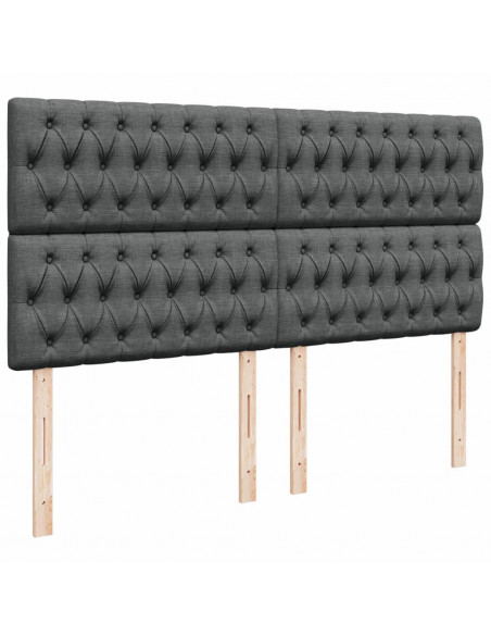 Giroletto a Molle con Materasso Grigio Scuro 200x200 cm Tessuto