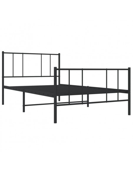 Giroletto con Testiera e Pediera Metallo Nero 100x190 cm