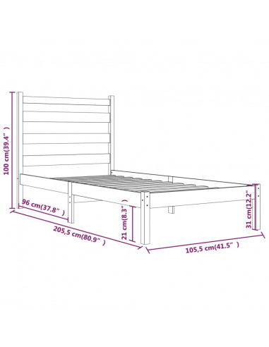 Giroletto Bianco in Legno Massello di Pino 100x200 cm