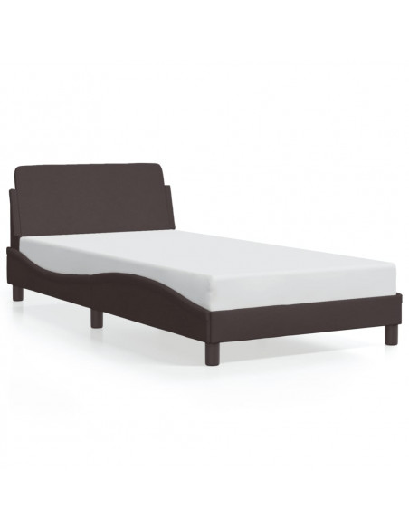 Giroletto con Testiera Marrone Scuro 100x200 cm in Tessuto