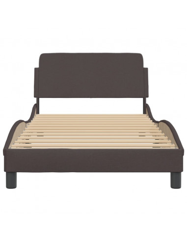 Giroletto con Testiera Marrone Scuro 100x200 cm in Tessuto