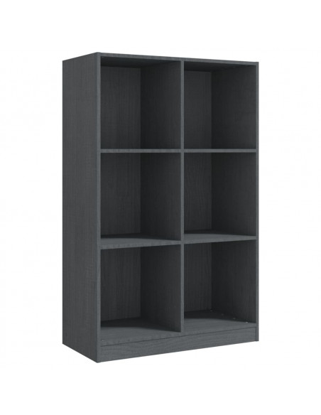 Libreria Grigia 70x33x110 cm in Legno Massello di Pino