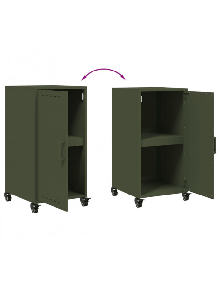 Credenza Verde Oliva 36x39x72 cm in Acciaio Laminato a Freddo