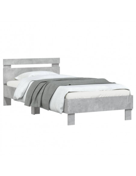 Giroletto Testiera Grigio Cemento 90x200 cm Legno Multistrato