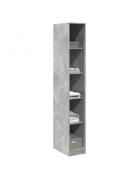 Armadio Grigio Cemento 30x50x200 cm in Legno Multistrato