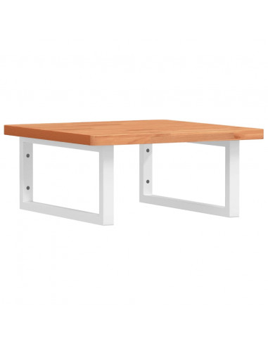 Ripiano a Parete per Lavabo in Acciaio e Massello di Faggio