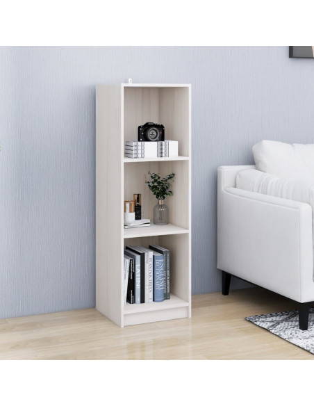 Libreria/Divisorio Bianco 36x33x110 cm Legno Massello di Pino