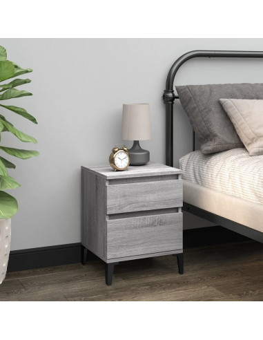 Comodino 2 pz Grigio Sonoma 40x35x50 cm