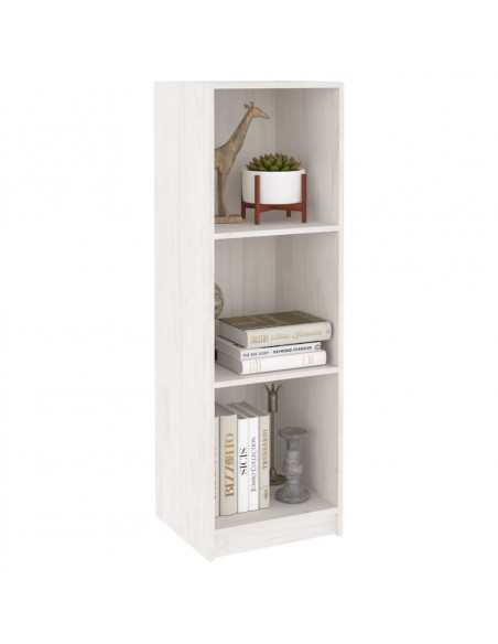 Libreria/Divisorio Bianco 36x33x110 cm Legno Massello di Pino