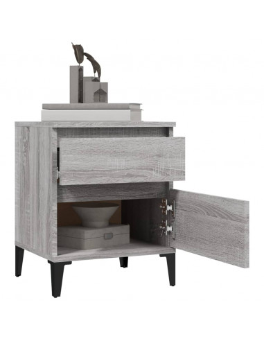 Comodino 2 pz Grigio Sonoma 40x35x50 cm