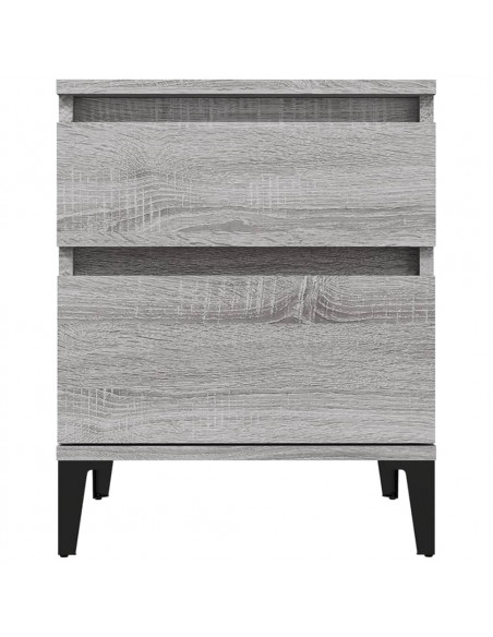 Comodino 2 pz Grigio Sonoma 40x35x50 cm