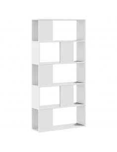 Libreria 5 Ripiani Bianca 80,5x23,5x162,5cm Legno Multistrato 2