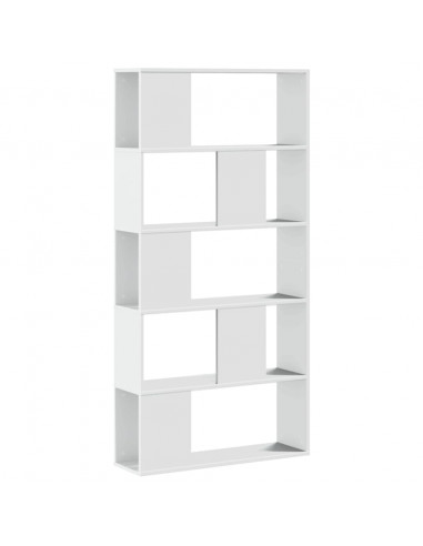 Libreria 5 Ripiani Bianca 80,5x23,5x162,5cm Legno Multistrato