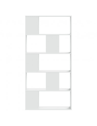 Libreria 5 Ripiani Bianca 80,5x23,5x162,5cm Legno Multistrato