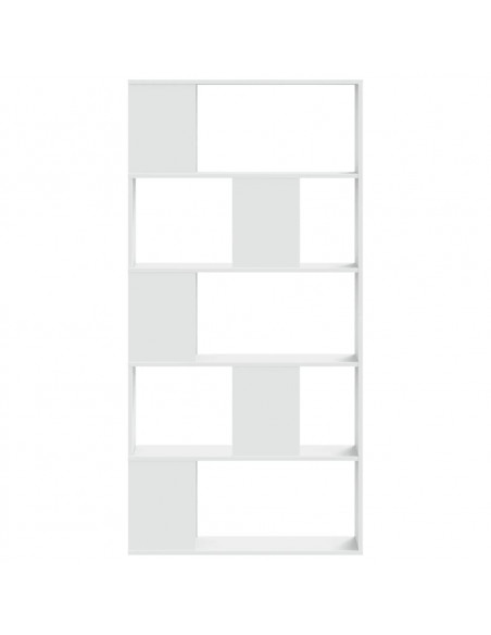 Libreria 5 Ripiani Bianca 80,5x23,5x162,5cm Legno Multistrato