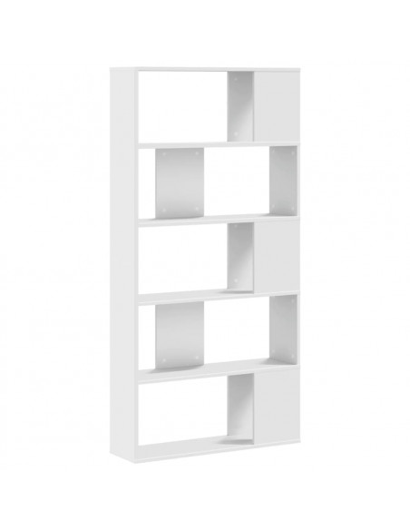 Libreria 5 Ripiani Bianca 80,5x23,5x162,5cm Legno Multistrato