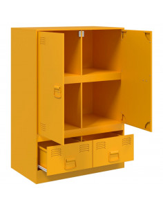 Credenza Giallo Senape 67x39x95 cm in Acciaio 2