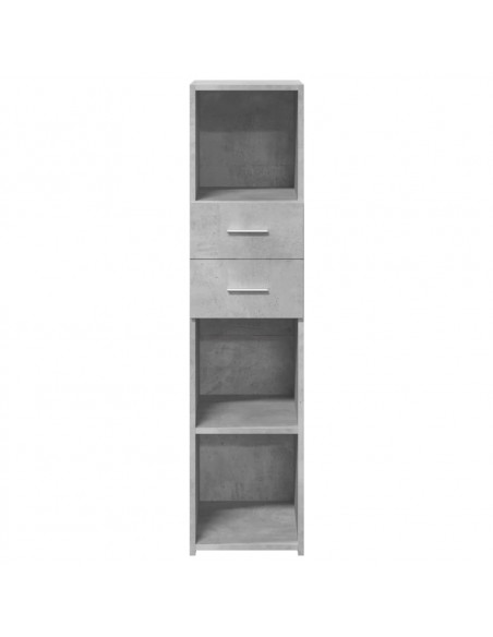 Credenza Grigio Cemento 30x42,5x124 cm in Legno Multistrato