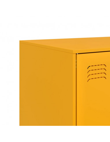 Credenza Giallo Senape 67x39x95 cm in Acciaio