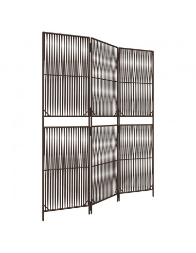 Divisorio per Ambienti a 3 Pannelli Marrone in Polyrattan