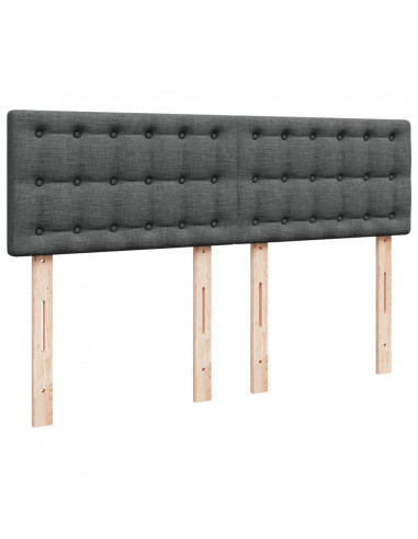 Giroletto a Molle con Materasso Grigio Scuro 160x200 cm Tessuto