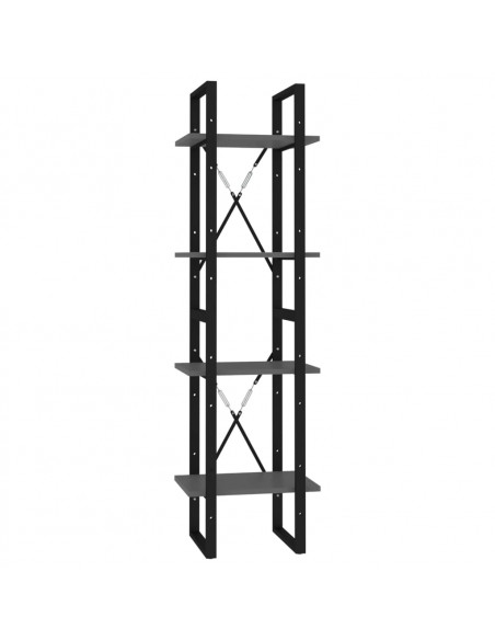 Libreria a 4 Ripiani Grigia 40x30x140 cm in Legno Multistrato