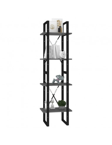 Libreria a 4 Ripiani Grigia 40x30x140 cm in Legno Multistrato