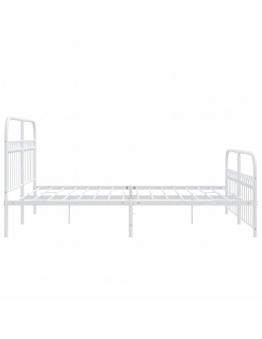 Giroletto con Testiera e Pediera Metallo Bianco 150x200 cm