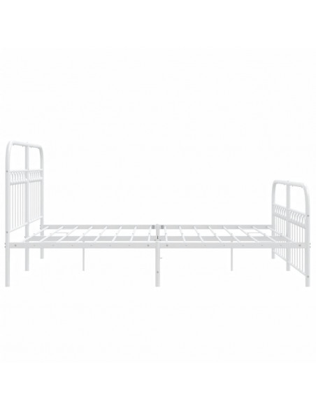 Giroletto con Testiera e Pediera Metallo Bianco 150x200 cm