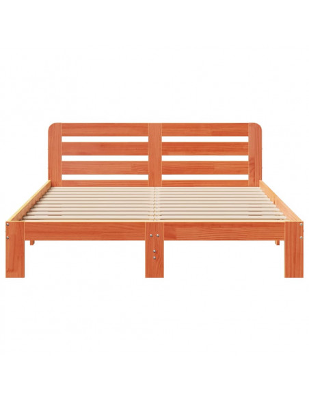 Letto senza Materasso Marrone Cera 150x200 cm in Legno di Pino