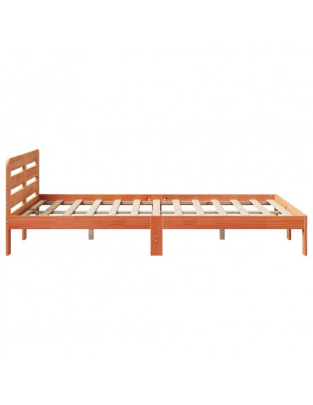 Letto senza Materasso Marrone Cera 150x200 cm in Legno di Pino