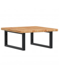 Ripiano a Parete per Lavabo in Acciaio e Massello di Rovere 2