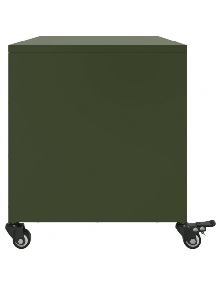 Mobile TV Verde Oliva 68x39x43,5cm in Acciaio Laminato a Freddo