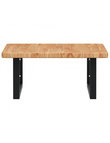 Ripiano a Parete per Lavabo in Acciaio e Massello di Rovere