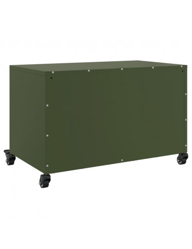 Mobile TV Verde Oliva 68x39x43,5cm in Acciaio Laminato a Freddo