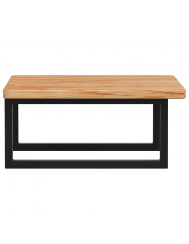 Ripiano a Parete per Lavabo in Acciaio e Massello di Rovere