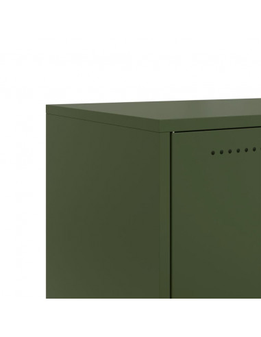 Mobile TV Verde Oliva 68x39x43,5cm in Acciaio Laminato a Freddo