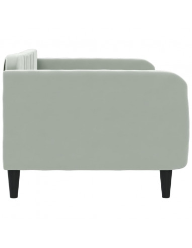 Letto da Giorno Grigio Chiaro 90x200 cm in Velluto