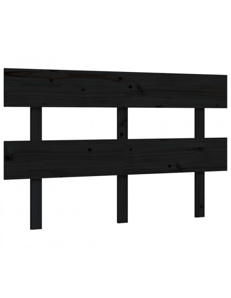 Giroletto con Testiera Nero 140x190 cm in Legno Massello